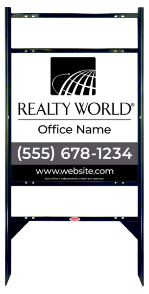 Angle Iron Frame w 2 Rider Inserts and Office Sign Panel Unit, 24h x 24w, Steel