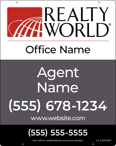 Agent Name Hanging Sign Panel, 30h x 24w, Steel