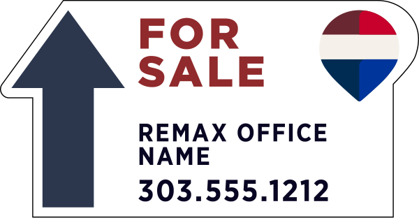 Directional FOR SALE SF Cut to Shape Sign Panel, Corrugated 4mm, 12h x 23w