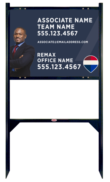 Angle Iron Frame and Associte Name w Cut Out Photo Sign Panel Unit, 18h x 24w, Steel