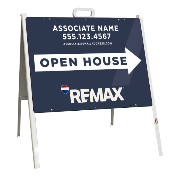 Angle Iron A- Frame and Open House Associate Name Sign Panel Unit, 18h x 24w, 24 ga steel
