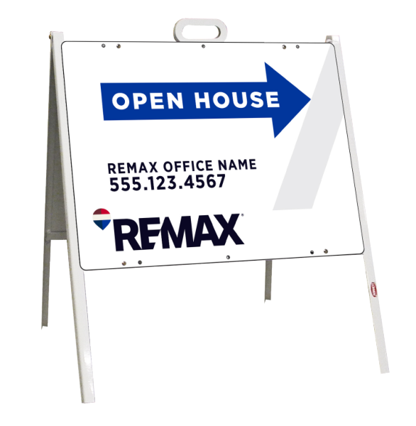 Angle Iron A-Frame and Open House Office Name Sign Panel Unit, 18h x 24w, 24 ga steel