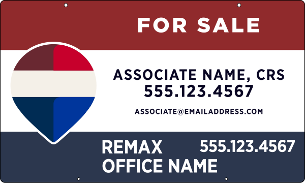 Reflective Hanging Associate Name w CRS Sign Panel, 18h x 30w, Steel