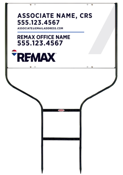 Round Rod Frame and Associate Name w CRS Sign Panel Unit, 18h x 30w, Steel