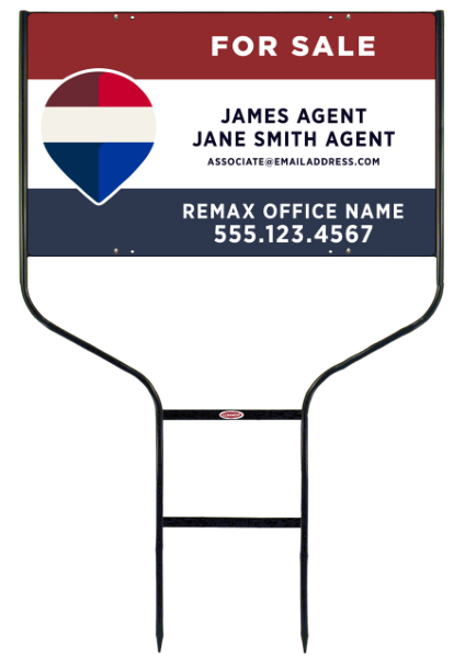 Reflective Round Rod Frame and Associate Name w Team Name Sign Panel Unit, 18h x 30w, Steel