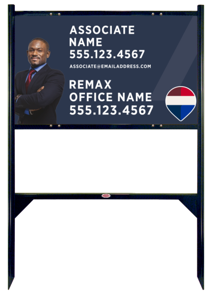 Angle Iron Frame and Associate Name, w Cut Out Photo Sign Panel Unit, 18h x 30w, Steel