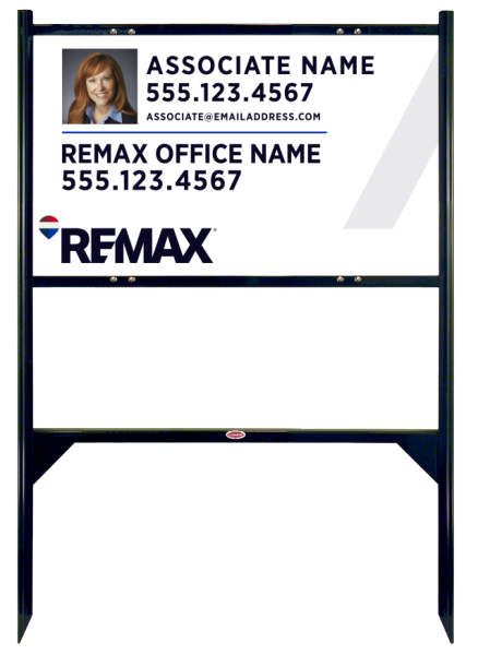 Reflective Angle Iron Frame and Associate Name w Photo Sign Panel Unit, 18h x 30w, Steel