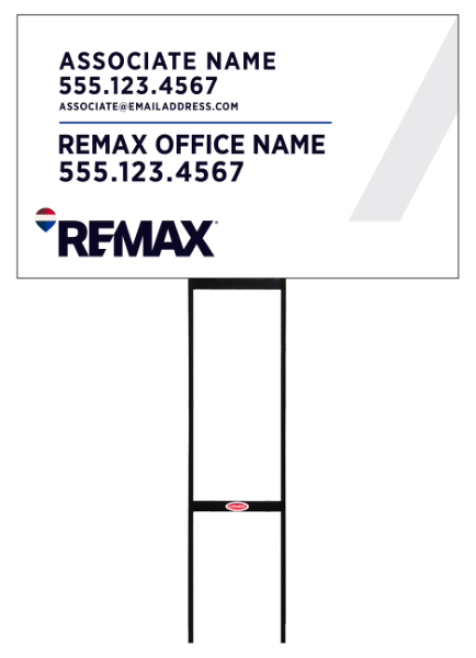 Sentry Round Rod H-Stake Frame and Associate Name Sign Panel, 18h x 30w, 10mm Corrugated