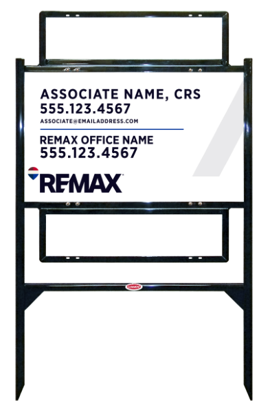 Angle Iron Frame and Associate Name w CRS Sign Unit w2 Rider Insert, 18h x 30w, Steel