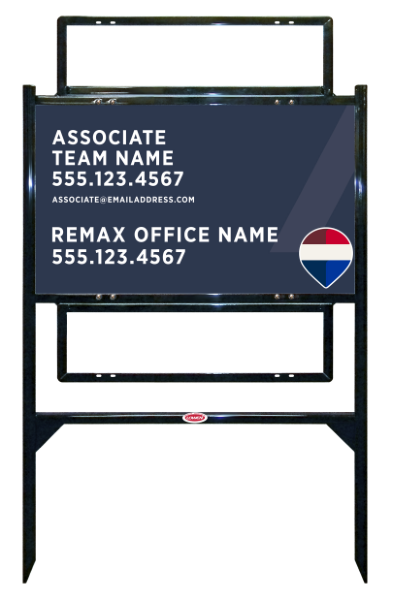 Angle Iron Frame and Associate Name, Team Name Sign Unit w2 Rider Insert, 18h x 30w, Steel