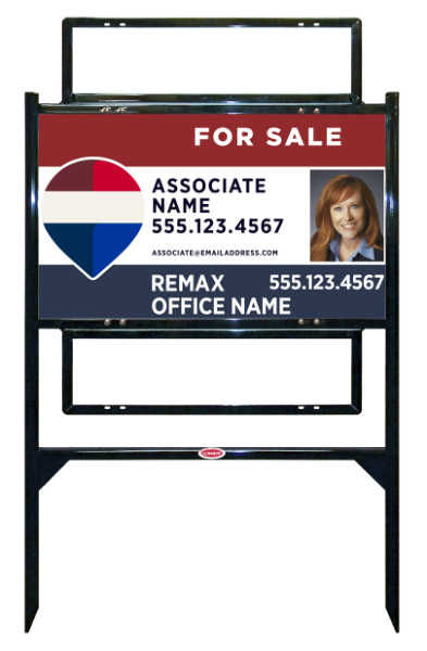 Angle Iron Frame w 2 Rider Insetrs and Associte Name w Photo Unit, 18h x 30w, Steel