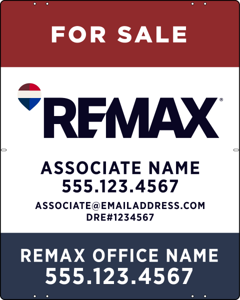 Associate Name w License Number Sign Panel, 30h x 24w, Steel