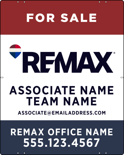 Reflective Associate Name, Team Name Sign Panel, 30h x 24w, Steel