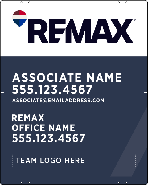 Associate Name w Team Logo Sign Panel, 30h x 24w, Steel