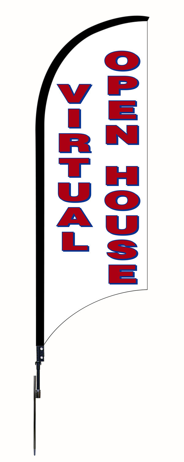 Virtual Open House Feather Flag and Pole, 9-Foot