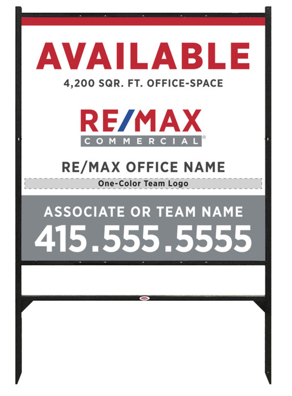 Angle Iron Frame and Commercial Team Log Sign Panel Unit, 48h x 48w, Steel