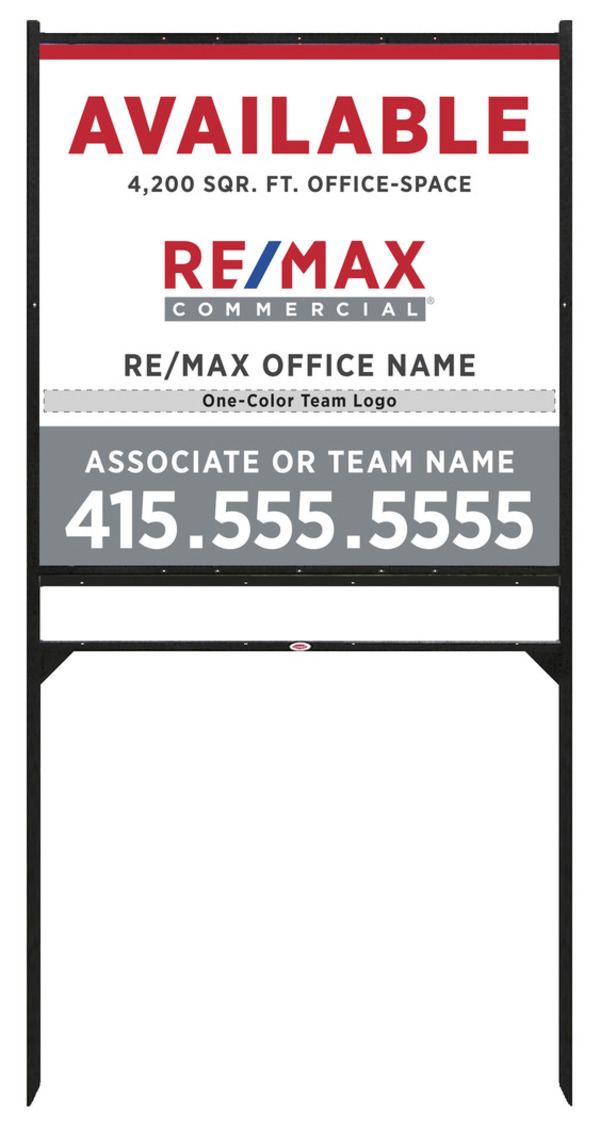 Angle Iron Frame and Commercial Team Logo Sign Panel Unit W1 Rider inserts, 48h x 48w, Steel