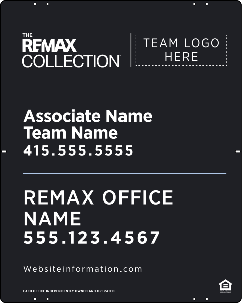 Collection Associate Name w Team Name & Logo Sign Panel, 30h x 24w, Steel