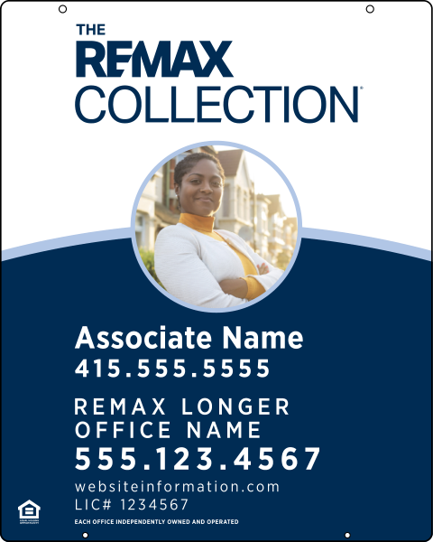 Hanging Associate Name w Photo & License Number Sign Panel, 30h x 24w, .063 Aluminum