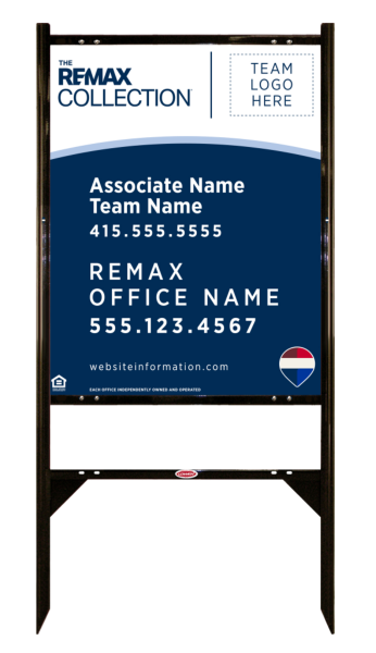 Angle Iron Frame and Collection Associate Name, Team Name w Logo Sign Panel unit, 30h x 24w, Steel