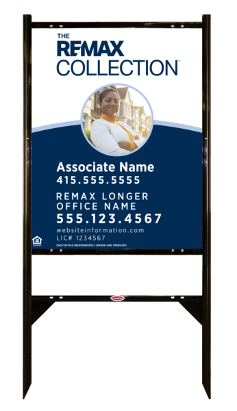 Angle Iron Frame and Collection Associate Name w Photo & License Number Sign Panel unit, 30h x 24w, Steel