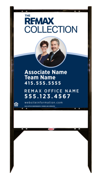 Angle Iron Frame and Collection Associate Name, Team Name w Photo Sign Panel unit, 30h x 24w, Steel