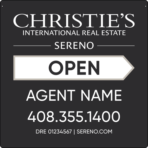 Agent Name Sign Panel, 24h x 24, 3MM Aluminum Composite - Right Facing Arrow