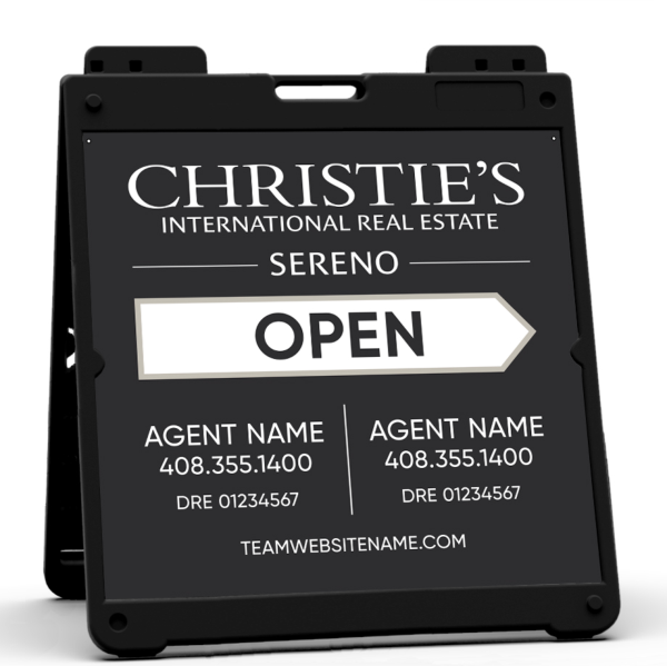 Heavy Duty Plastic A-Frame and Two Agent Sign Panel Unit, 24h x 24w, 3MM Aluminum Composite