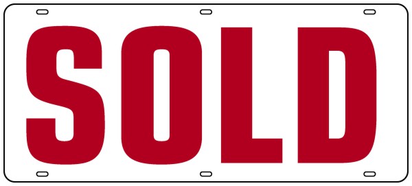 Real Estate Sold Sign Rider, 24 GA Steel  8h x 18w