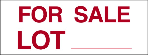 Real Estate For Sale Lot Sign Panel, 4mm Corrugated Plastic 9h x 24w
