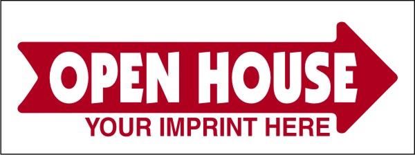 Real Estate Open House Sign Panel, 4mm Corrugated Plastic 9h x 24w