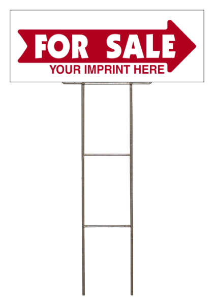real estate for sale wire h frame stake and panel unit, 4mm corrugated plastic 9h x 24w