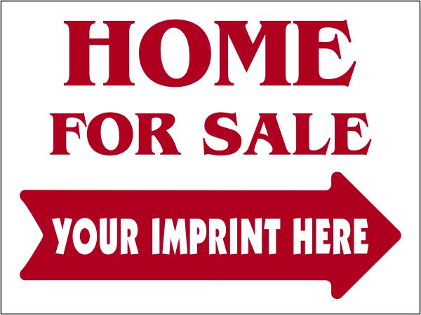 Real Estate Home For Sale Sign Panel, 4mm Corrugated Plastic 18h x 24w