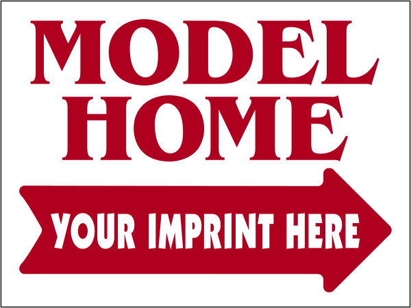 Real Estate Model Home Sign Panel, 4mm Corrugated Plastic 18h x 24w