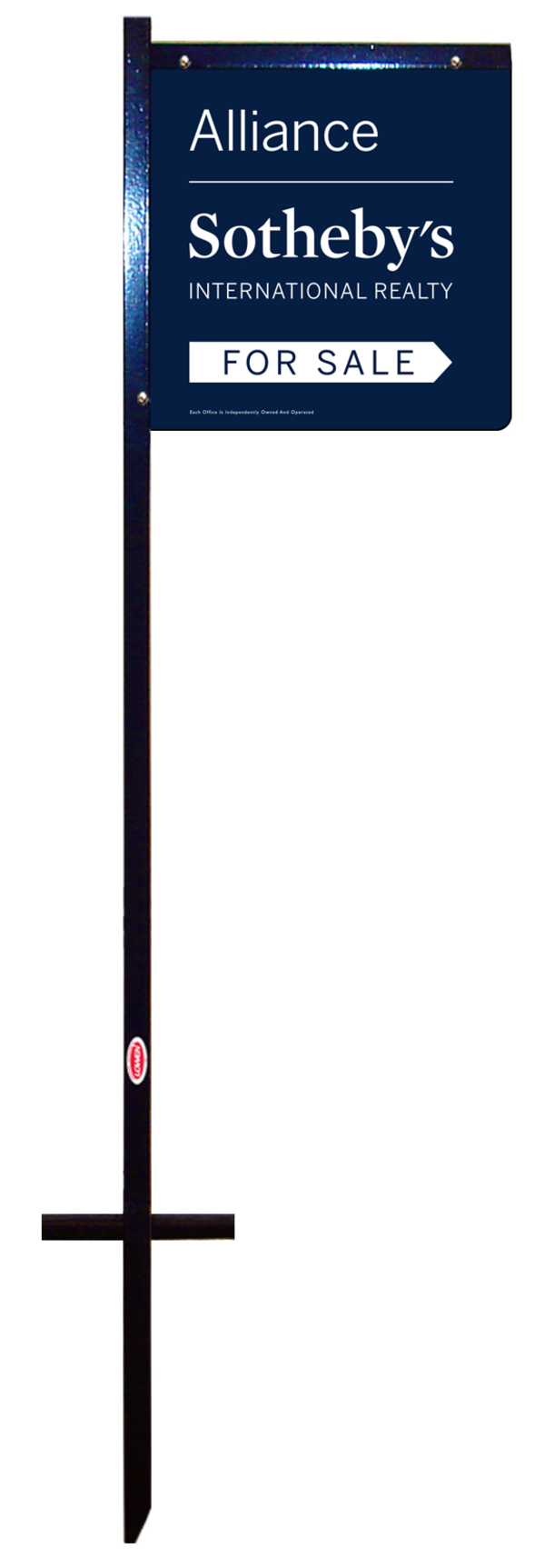 Real Estate for sale angle iron flag stake and sign panel unit, 24 GA steel 12h x 12w