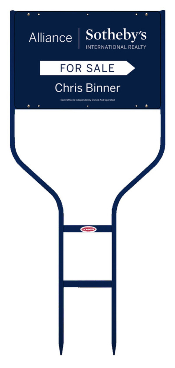 real estate for sale round rod sign frame and panel unit, 24 GA steel 12h x 18w