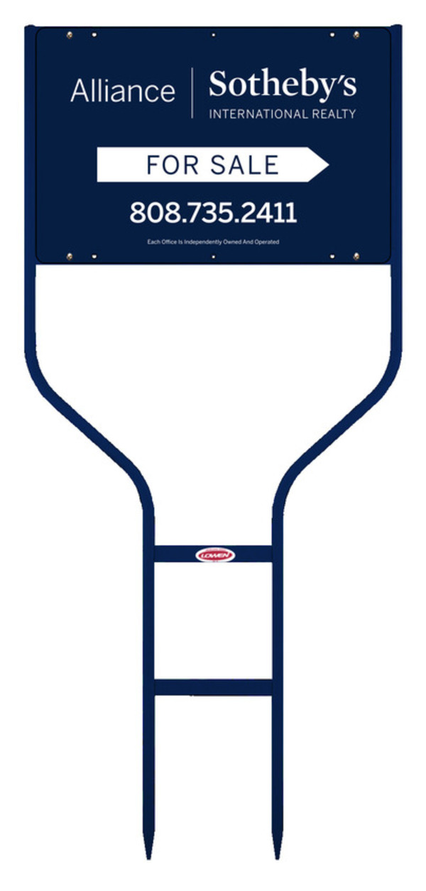 real estate for sale round rod sign frame and panel unit, 24 GA steel 12h x 18w