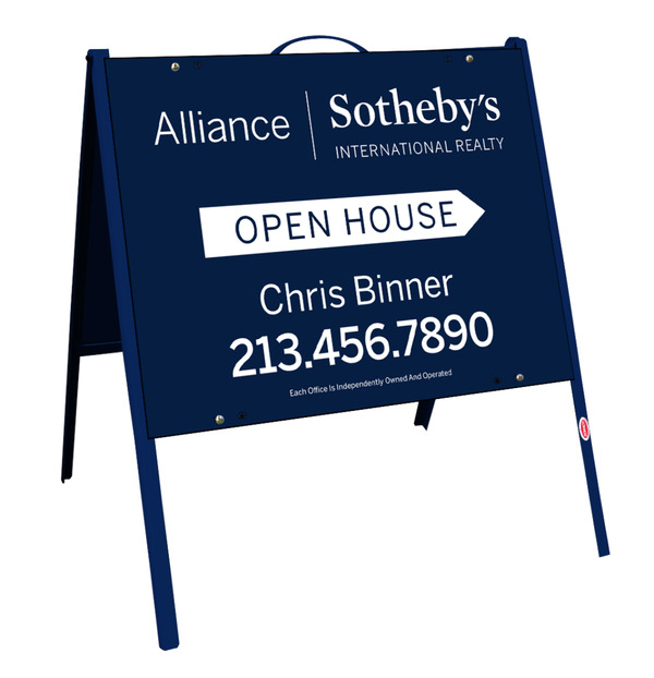 Directional A-Frame and Agent w Phone Sign Panel Unit, 18h x 24w, .050 Poly