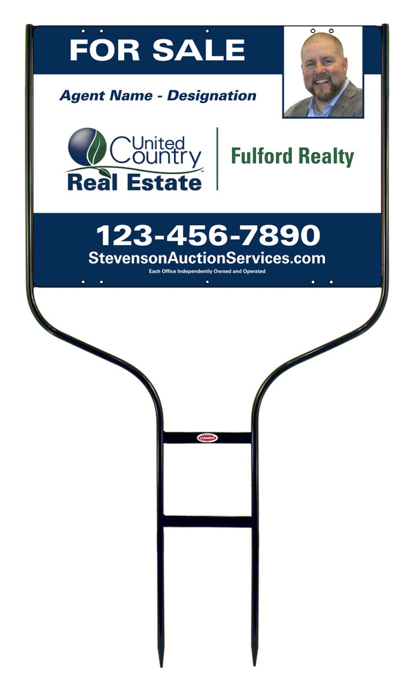 Round Rod Frame and Photo Sign Panel Unit, 18h x 24w, Steel