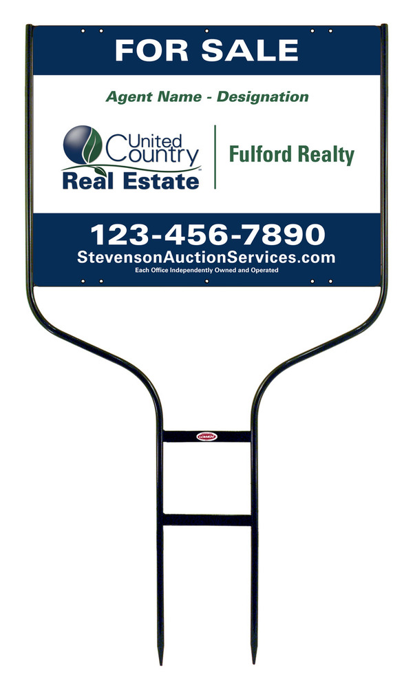 Round Rod Frame and Agent Name Sign Panel Unit, 18h x 24w, Steel