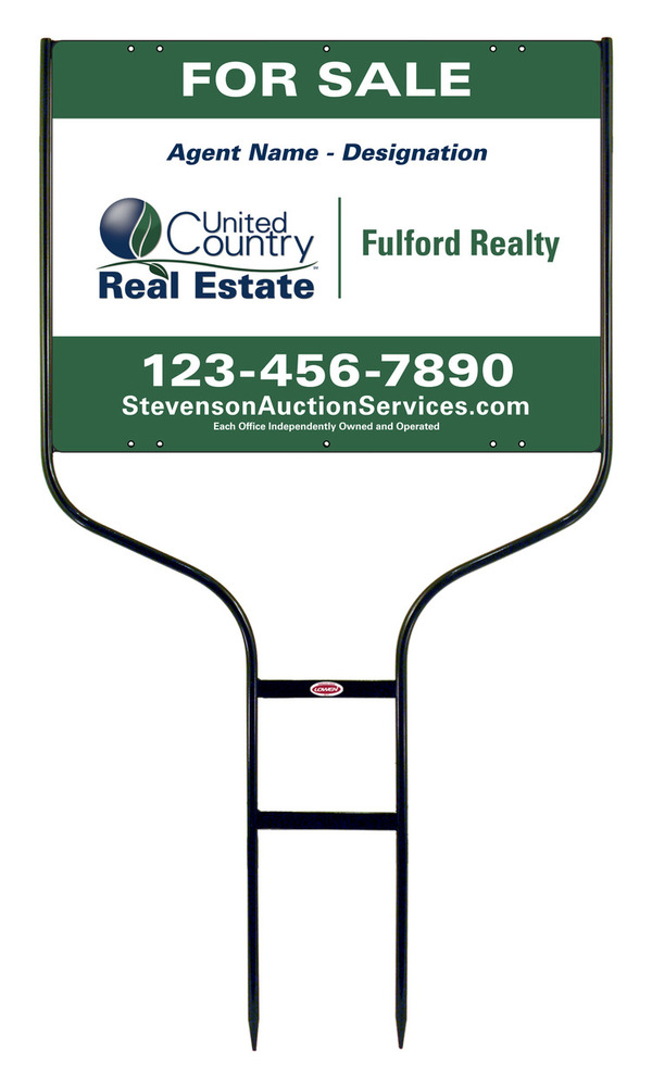 Round Rod Frame and Agent Name Sign Panel Unit, 18h x 24w, Steel