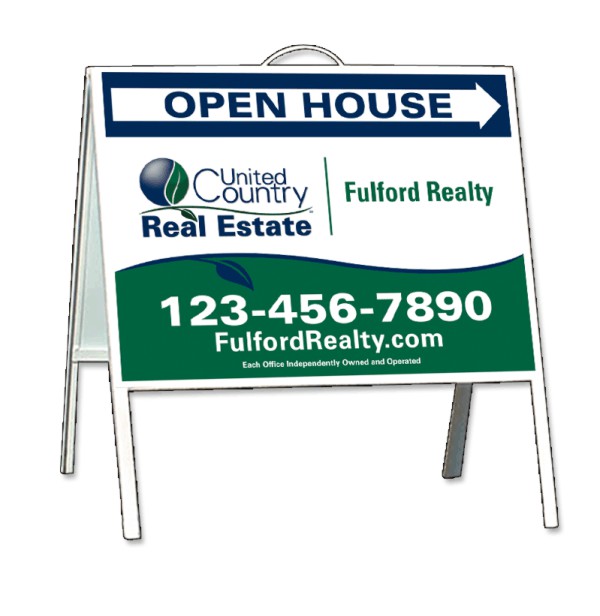 Open House A-Frame and Sign Panel Unit, .050 polyethylene 18h x 24w