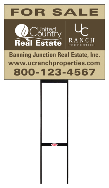 Round Rod H-Stake and Office Sign Panel Unit, 18h x 24w, 10mm