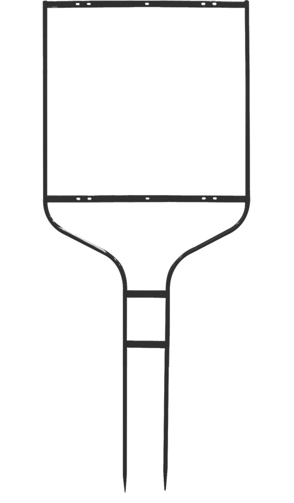 real estate round rod sign frame extra tall, 20h x 20w - black