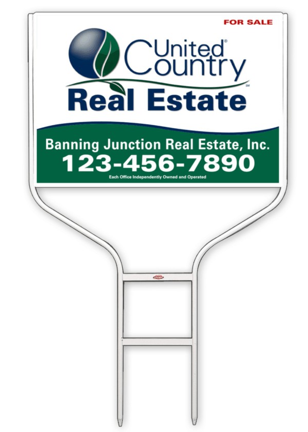 White Round Rod Frame and Sign Panel Unit, 24 GA steel 20h x 28w