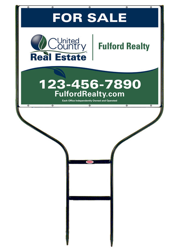 Black Round Rod Frame and Sign Panel Unit, 24 GA steel 20h x 28w