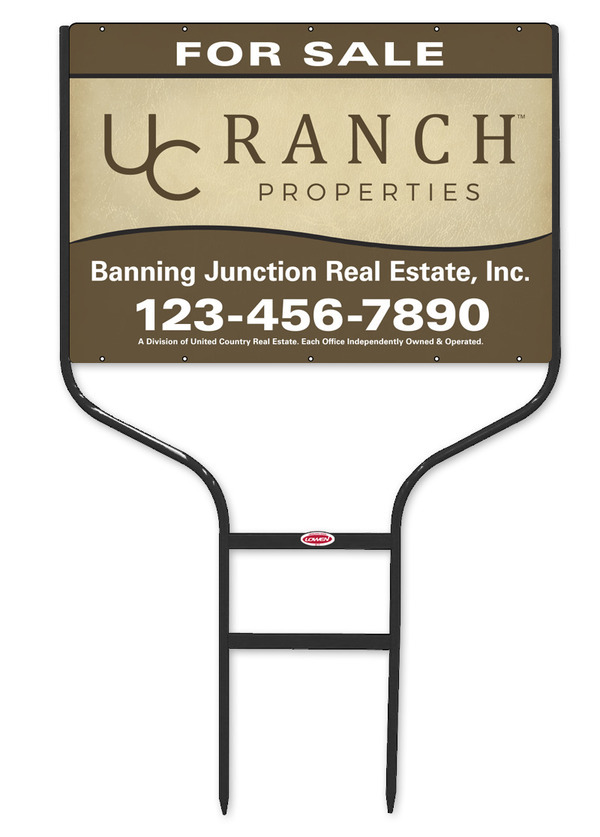 Round Rod Black Frame and Sign Panel Unit, 20h x 28w