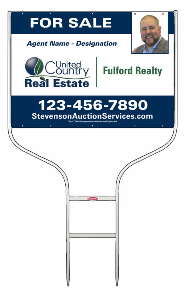 Round Rod Frame and Agent Sign Panel Unit, 20h x 28w, Steel