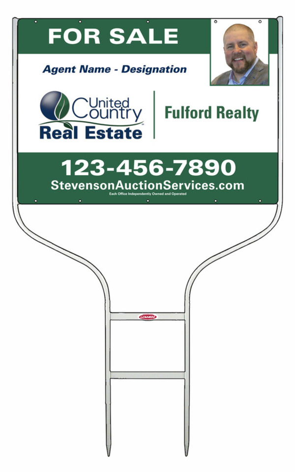 Round Rod Frame and Agent Sign Panel Unit, 20h x 28w, Steel