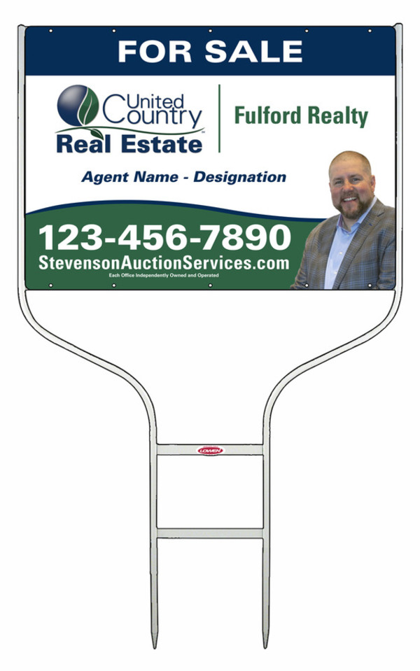 Round Rod Frame and Agent Sign Panel Unit, 20h x 28w, Steel